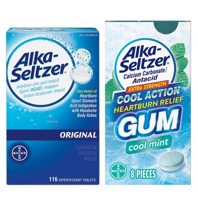 Alka-Seltzer Heartburn Relief Gum (8 Ct.) And Alka-Seltzer Original ...