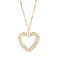 0.10 CT. T.W. Diamond Heart Pendant in 14K Yellow Gold	
