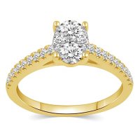 0.75 CT. T.W. Oval Shape Bridal Ring Set in 14K Gold