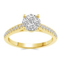 0.75 CT. T.W. Round Shape Bridal Ring Set in 14K Gold