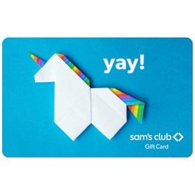 Sam's Club Yay Unicorn Gift Card, Various Amounts