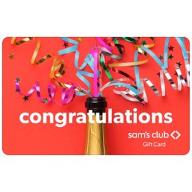 Sam's Club Congratulations Streamers Gift Card, Various Amounts