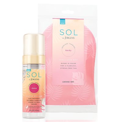 SOL by Jergens Self-Tanning Mousse with Applicator Mitt, Choose your Shade (5 fl. oz.) - Sam's Club