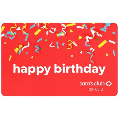Sam's Club Happy Birthday Confetti Gift Card, Various Amounts