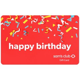 Sam's Club Happy Birthday Confetti Gift Card, Various Amounts