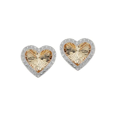 Diamond cut store heart earrings