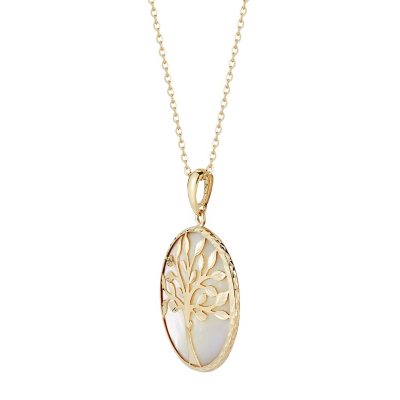 New 9ct Yellow Gold Tree Of Life Pendant & 18 Chain Necklace