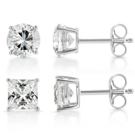 Lab Created Gemstone Stud Earring Set in 14K Gold	