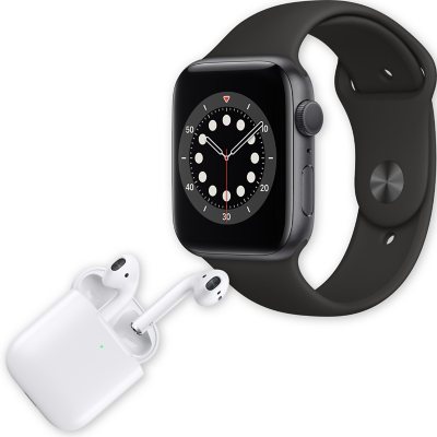 Apple Watch Series 6 44MM GPS Space Gray Aluminum Case w Black