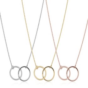 Double Circle Pendant Necklace in 14K Gold
