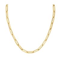 14K Yellow Gold Large Paperclip Necklace