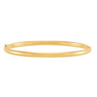 2/16 High Polished Hinged Bangle in 14K Yellow Gold