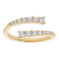 S Collection 1/2 CT. T.W. Graduating Diamond Bypass Ring in 14K Yellow Gold
