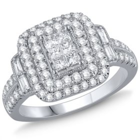 Superior Quality VS Collection 1.21 CT. T.W. Princess Shaped Diamond  Engagement Ring in 18K White Gold (I, VS2) - Sam's Club