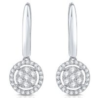 0.50 CT. T.W. Diamond Dangle Earrings 14K White Gold