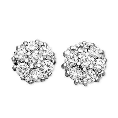 0.50 CT. T.W. Flower Diamond Earrings in 14K Gold - Sam's Club