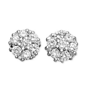 0.50 CT. T.W. Flower Diamond Earrings in 14K Gold