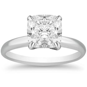 Superior Quality VS Collection 3.0 CT. T.W. Cushion Shaped Diamond Solitaire Ring in 18K Gold (I, VS2)