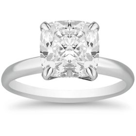 Superior Quality VS Collection 4.0 CT. T.W. Cushion Shaped Diamond Solitaire Ring in 18K Gold (I, VS2)