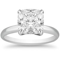 Superior Quality Collection 4.0 CT. T.W. Cushion Shaped Diamond Solitaire Ring in 18K Gold (I, VS2)