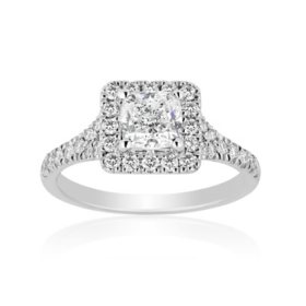 Superior Quality VS Collection 1.50 CT. T.W. Cushion Shaped Diamond Engagement Ring in 18K White Gold (I, VS2)