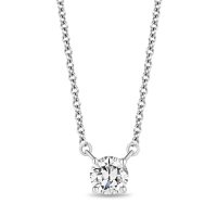 Superior Quality Collection 0.50 CT. T.W. Round Shaped Diamond Solitaire Necklace in 18K White Gold (I, VS2)