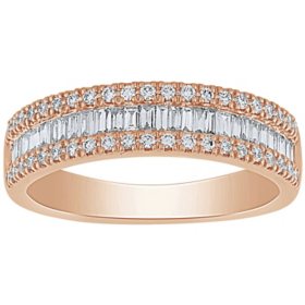 0.46 CT. T.W. Baguette and Round Diamond Band in 14K Gold