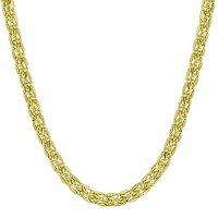 14K Yellow Gold Textured Braided Necklace, 18"