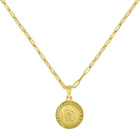14K Yellow Gold St. Christopher Medallion Pendant