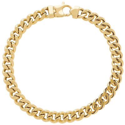 Mens gold curb link on sale bracelet