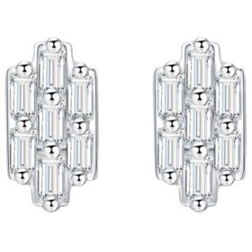 0.17 CT. T.W. Baguette Diamond Earrings in 14K White Gold