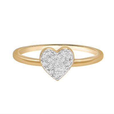 Heart diamond ring deals gold