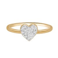 0.08 CT. T.W. Diamond Heart Ring in 14K Gold (I, I1)