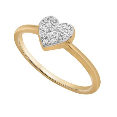 0.08 CT. T.W. Round Cut Heart Diamond Ring in 14K Gold