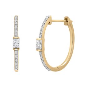 0.15 CT. T.W. Diamond Fashion Hoop Earrings in 14K Gold (I, I1)