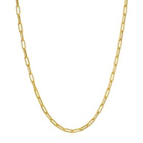 Paperclip Chain Necklace in 14K Yellow Gold