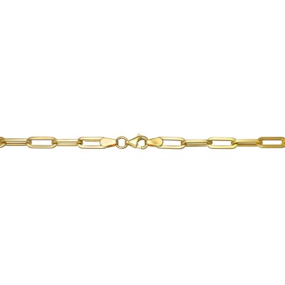 ALEXCRAFT 12 Feet 14K Dainty Gold Plated Brass Paperclip Chain Link  Necklace Bulk for Jewelry Making 12 Feet(4x10mm)