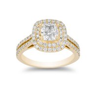 Superior Quality Collection 1.73 CT. T.W. Cushion Shaped Diamond Engagement Ring in 18K Gold (I, VS2)