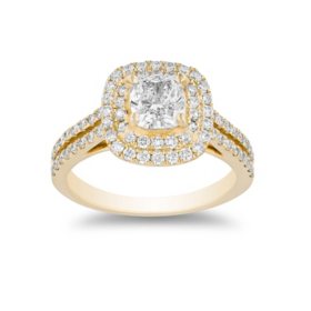Superior Quality VS Collection 1.73 CT. T.W. Cushion Shaped Diamond Engagement Ring in 18K Gold (I, VS2)