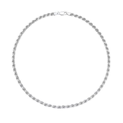 Italian Solid Sterling Silver Rope Link Chain Necklace 925 Silver Chain  UNISEX
