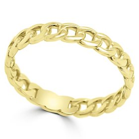 14K Italian Yellow Gold High Polish Chain Link Ring