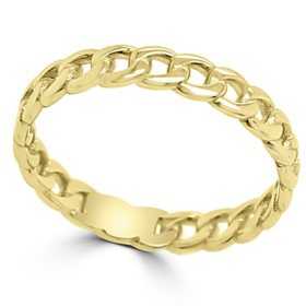 14K Italian Yellow Gold High Polish Chain Link Ring