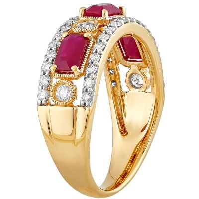 Ruby and 0.50 CT. T.W. Diamond Ring in 14K Yellow Gold - Sam's Club