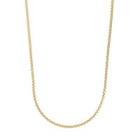 14K Yellow Gold Round Box Necklace