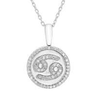 0.17 CT. T.W. Diamond Zodiac Symbol Pendant in Sterling Silver