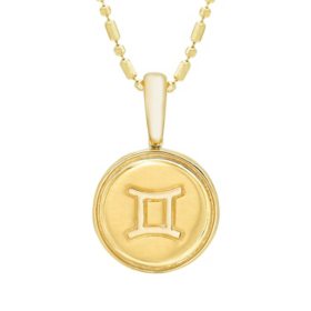 14K Yellow Gold Zodiac Symbol Pendant, 16-18"