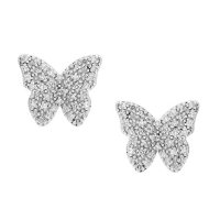0.25 CT. T.W. Diamond Butterfly Earrings in Sterling Silver