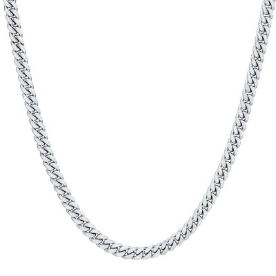 Mens cuban chain on sale silver