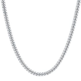 Italian Sterling Silver 5mm Solid Cuban Chain, 22"