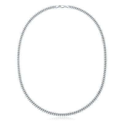 Solid Cuban Chain Necklace Sterling Silver 22
